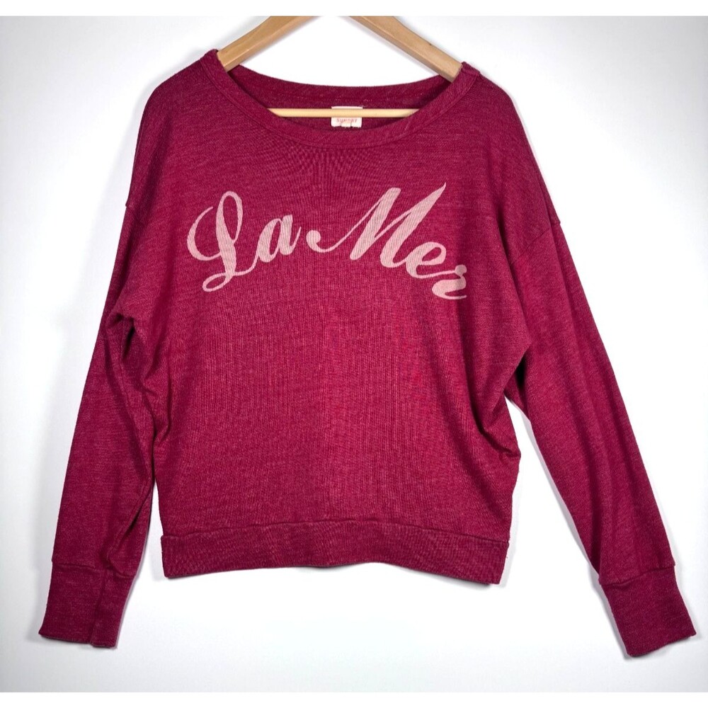 Sundry La Mer Sweatshirt Womens 2 Medium Red La Mer The Sea Pullover Made in USA